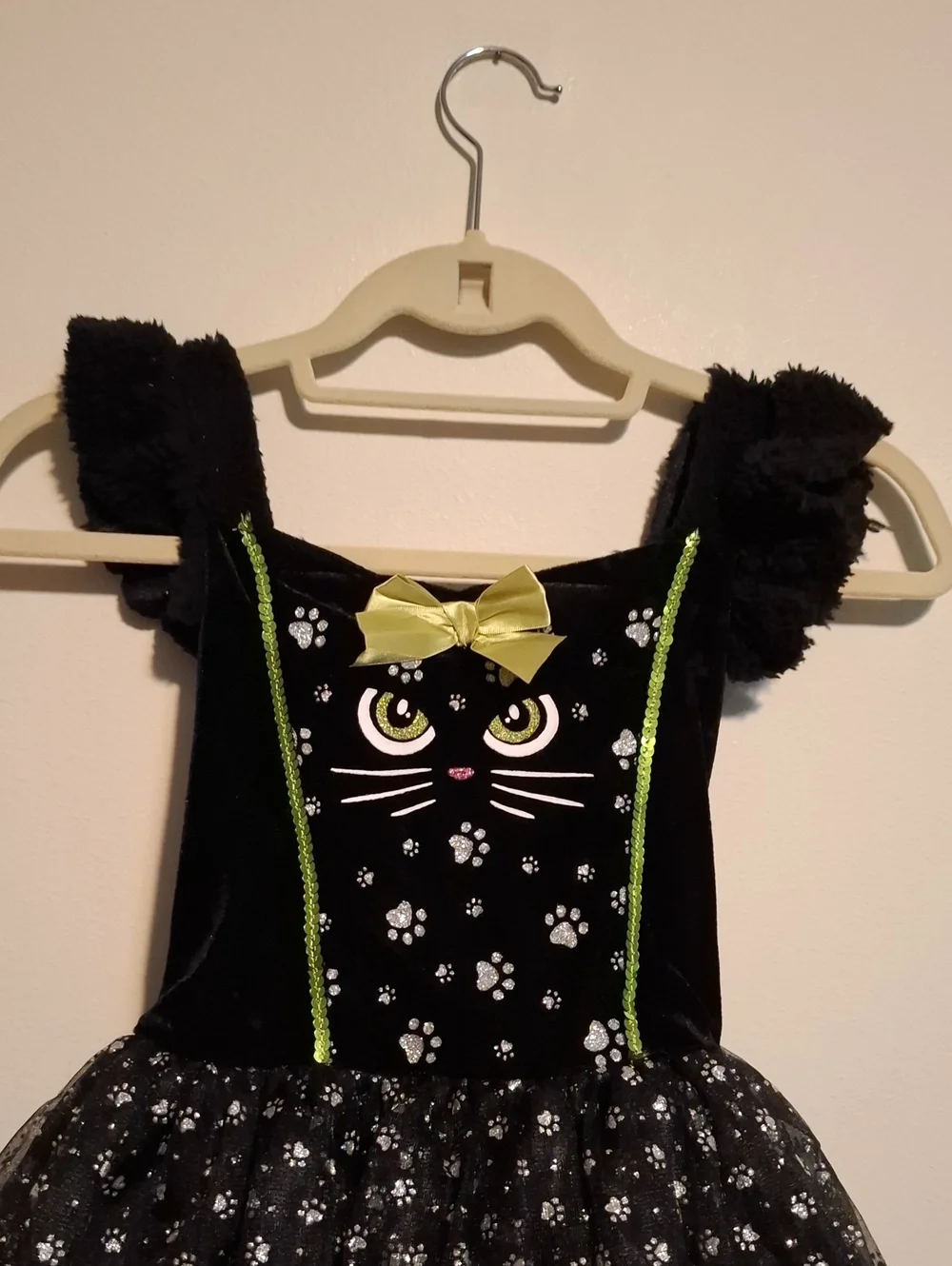 Black Cat Tutu Costume with Green Accents